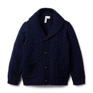 Janie and Jack Boys Connor Cable Shaw Cardigan Wool Blend Knit Size 8